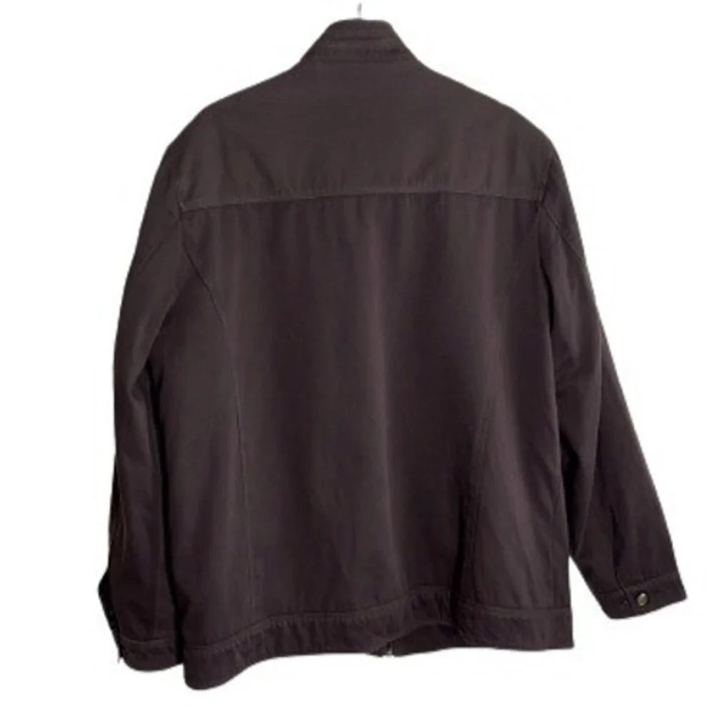 Louis Feraud Men's Brown Jacket Pockets Zip‎ -Up Style Size XL